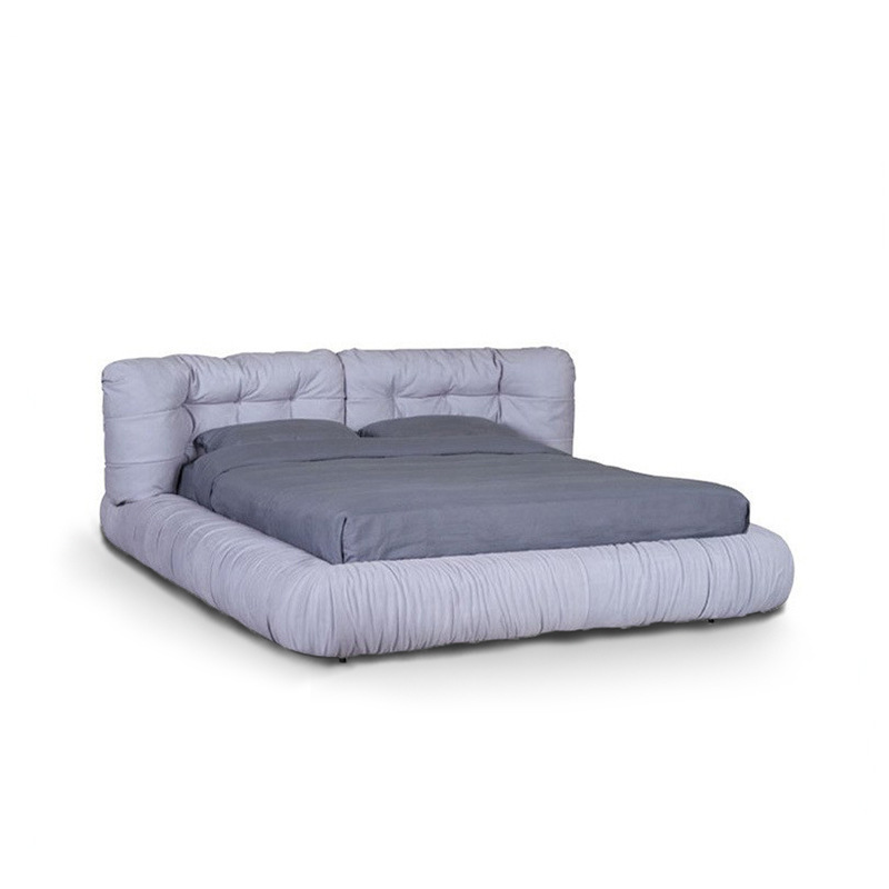 Cloud bed deerskin down frosted cowhide Italian minimalist light luxury Xiaohongshu designer technology cloth bed Bath