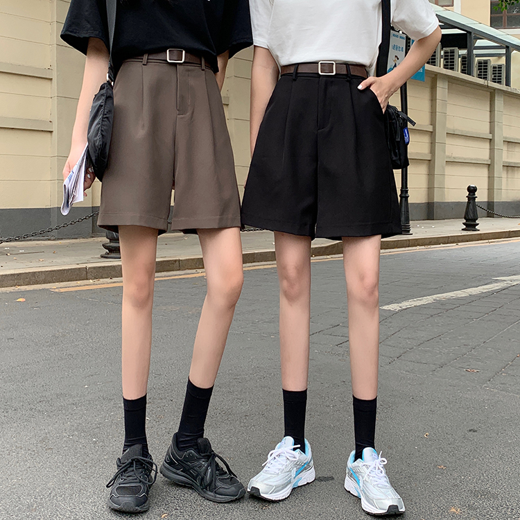 Actual shot and real price ~ free belt!  Ultra-Korean suit, loose-fitting trousers with full texture and slightly stretchy casual shorts