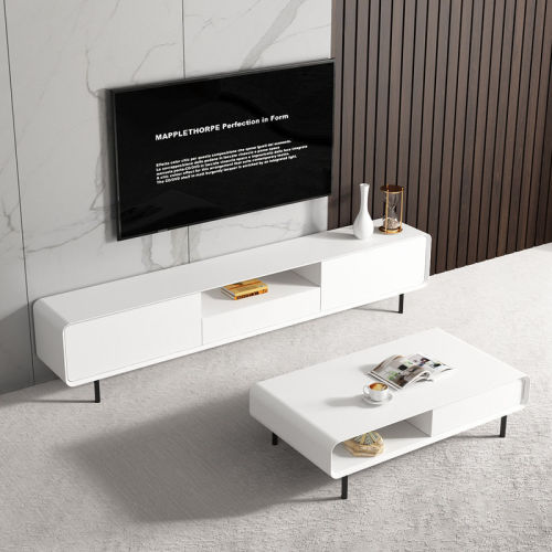 Nordic light luxury TV cabinet modern simple living room small apartment coffee table TV cabinet combination new slate floor cabinet