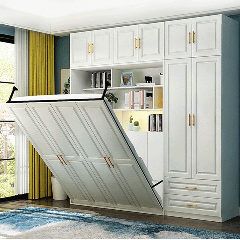 Invisible bed and wardrobe integrated multi-functional small household folding bed wall bed saves space and study wardrobe integrated