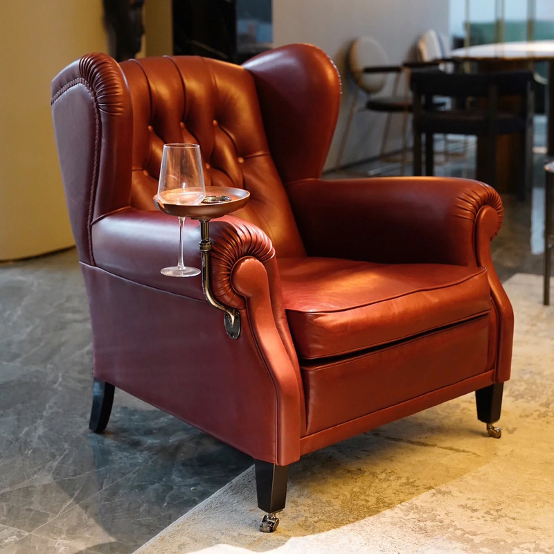 American godfather armrest, antique style sofa chair, retro living room single leisure chair 1919 cigar chair