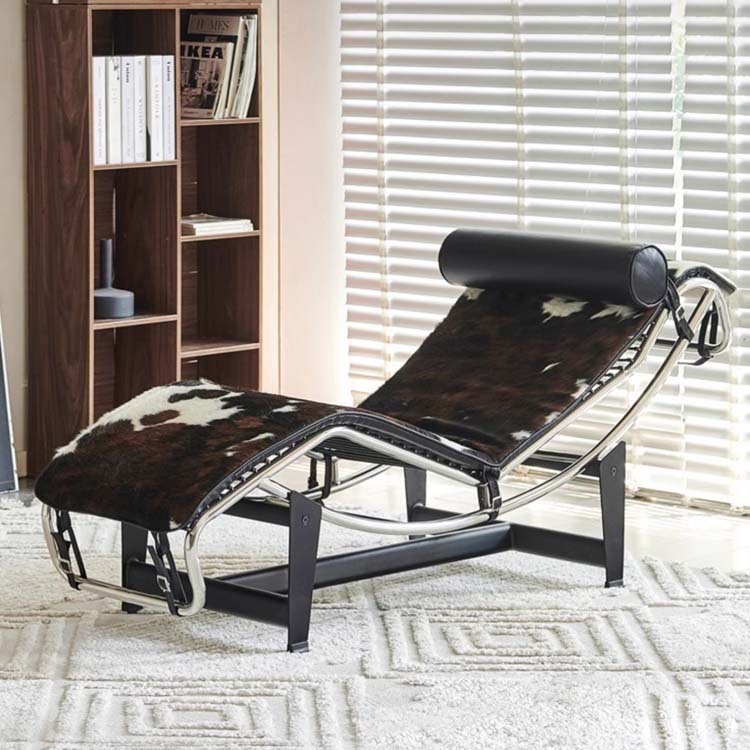 Corbusier designer LC4 lounge chair stainless steel leisure chair home balcony lounge chair office lunch break chair
