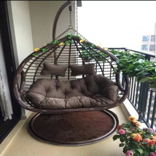 Hanging basket rattan chair double hanging chair balcony Internet celebrity cradle chair light luxury spider orchid chair indoor courtyard swing lazy home