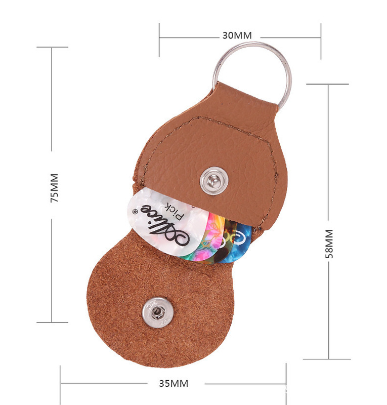 Cowhide leather pick bag can be hung with keychain pick bag pick box pick clip pick cover guitar pick bag