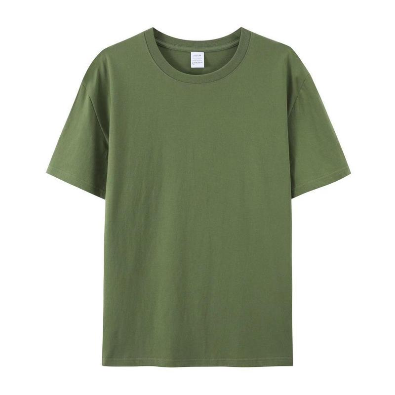 Cross-border European code pure cotton T-shirt customized round neck European and American version large size short-sleeved custom corporate work clothes with printed logo