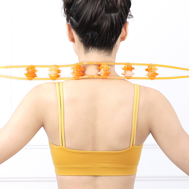 Back strip massager, shoulder, cervical vertebra and back dredging meridians, ball back manual roller, no-one massage artifact