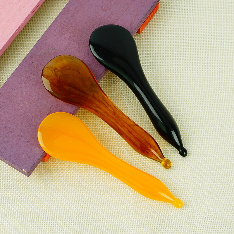 Fengyuan large face scraping massage scraping stick 50*2*3 yellow brown black resin beeswax spoon scraping stick
