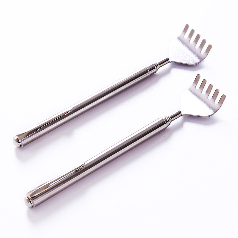 Factory direct sales itchy scratching do not ask for help telescopic stainless steel pen scratching itching rake back scratcher old manle