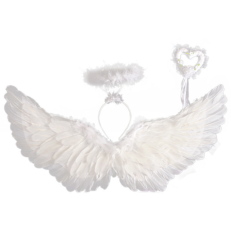 Manufacturer supplies multi-color angel feather wings, Halloween children's performance wings, Children's Day stage wing props