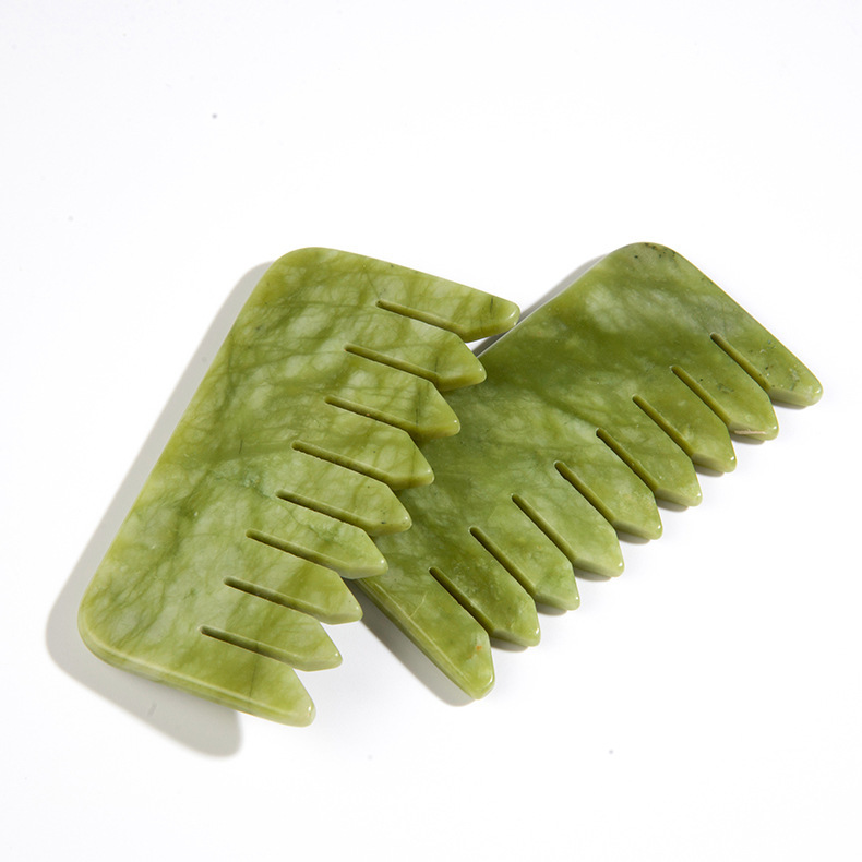 Natural jade comb jade gift wholesale wide tooth massage jade comb Xiu jade straight comb scraping scalp comb