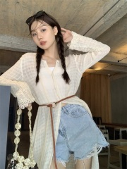 Real shot and real price Korean style loose slimming mid-length sweet temperament casual cotton and linen skirt high-end dress