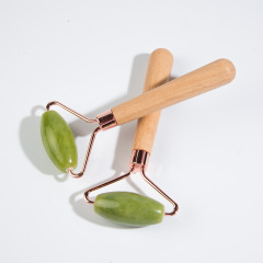 Xiuyu roller jade roller massager wooden handle single head Xiuyu beauty device jade roller green phoenix jade massage stick