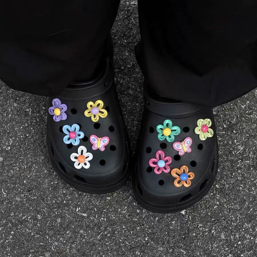 Hole shoe buckle butterfly jelly flower shoe flower Xiaohongshu same style removable shoe buckle diy shoe upper decoration accessories