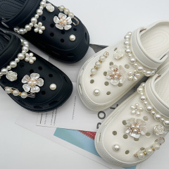 Croc shoes accessories decoration retro metal jewelry shoe flowers removable decorative three-dimensional diy pearl shoe buckle accessories
