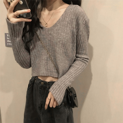 Knitted bottoming shirt for women, autumn and winter sweater, slim long-sleeved top, autumn