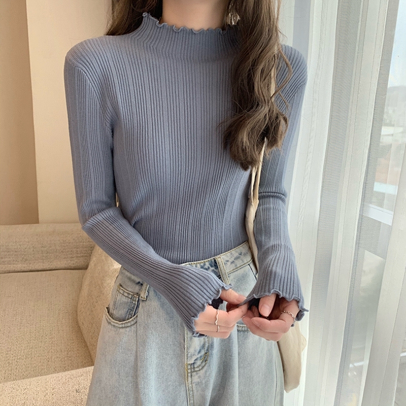 Autumn and winter Korean style half turtleneck bottoming sweater sweater