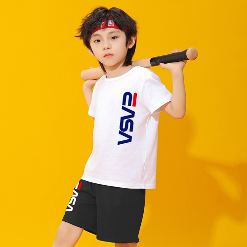 Foreign trade cross-border boys pure cotton short-sleeved suit summer 2024 new big children's children's clothing wholesale one piece drop shipping