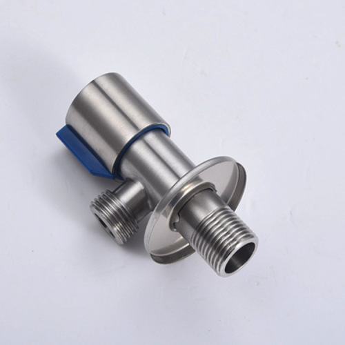 New building materials red and blue stainless steel 304 triangle valve hot and cold water stop valve 4 points bathroom universal toilet water inlet valve