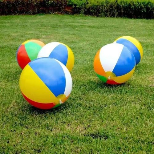 Manufacturer hot selling INS rainbow ball inflatable color beach ball children's PVC ball water beach toy