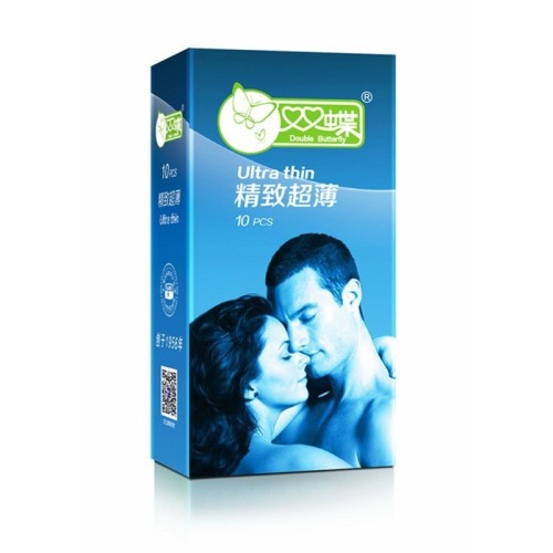 Shuangdie Condoms Exquisite Ultra-Thin 10 Pack/Box Condoms Adult Family Planning Supplies Wholesale