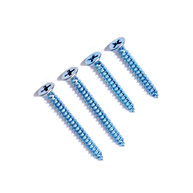 Manufacturer supplies hardened self-tapping screws, countersunk head self-tapping screws, blue zinc-plated self-tapping boxed carbon steel M3M4M5M6
