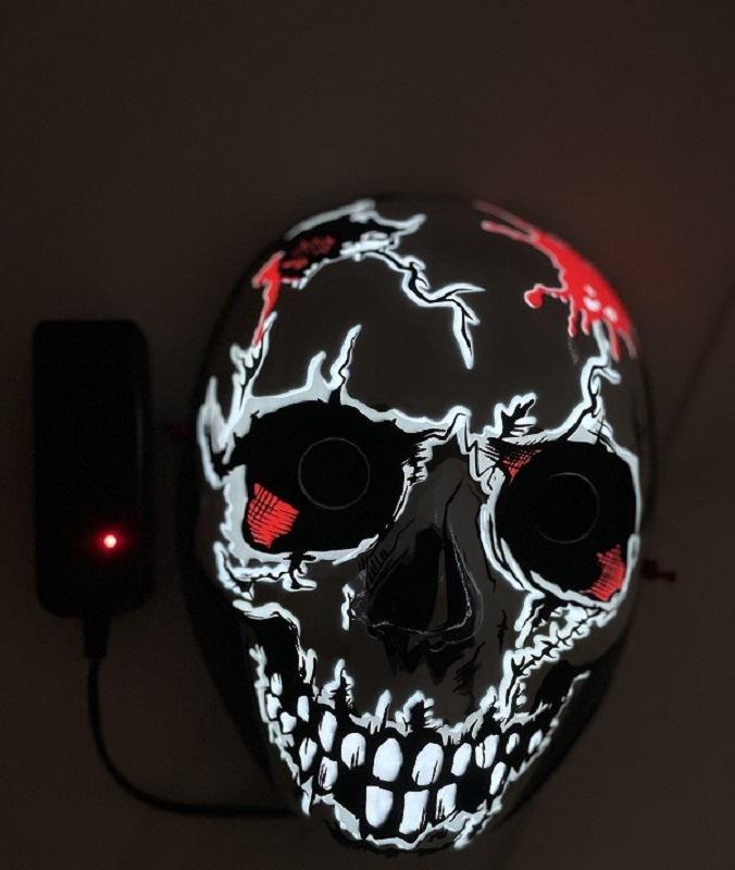 Halloween Funny Ghost Face Luminous Mask Horror Creative New Mask LED Dance Party Bloody Cartoon