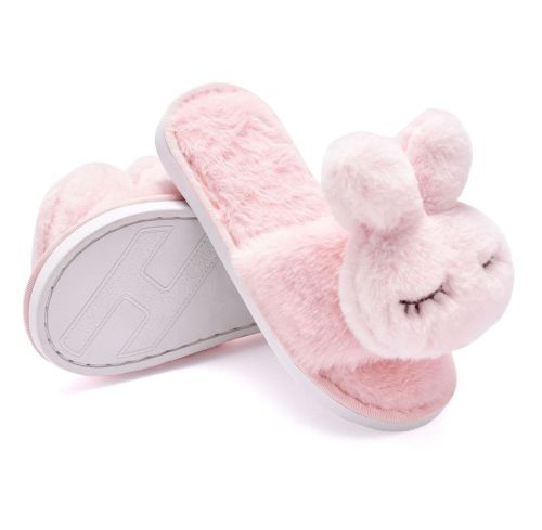 New autumn and winter children's plush slippers cute cartoon rabbit cotton slippers baby indoor warm cotton slippers dropshipping