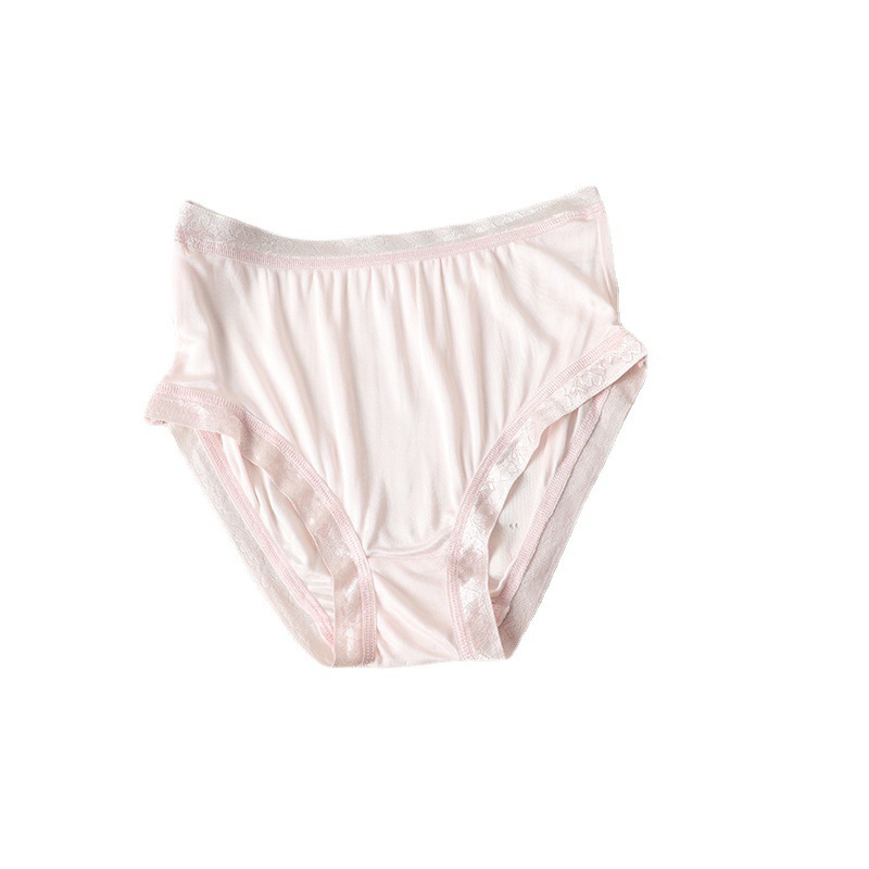 Yuyue 2022 mulberry silk women's mid-waist breathable lace Japanese briefs seamless silk underwear women's delivery