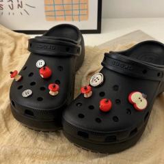 Bite a Red Apple Croc Shoe Shoe Buckle diy Removable Cute Toy Button Shoe Flower Upper Decoration Wholesale
