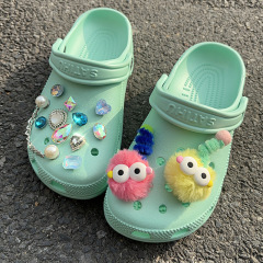 Suitable for cross-claw shoes accessories, colorful pom-poms, biscuits, eyes, upper decoration, removable DIY shoe flower set