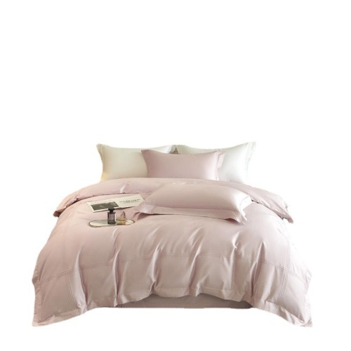 Shu Zunke pure cotton solid color long-staple cotton craft 100-count satin buried rope craft four-piece set of bed sheets and fitted sheets