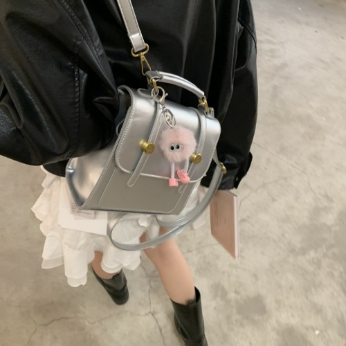 Niche high-end handbag new silver backpack cross-border fashion casual women's backpack