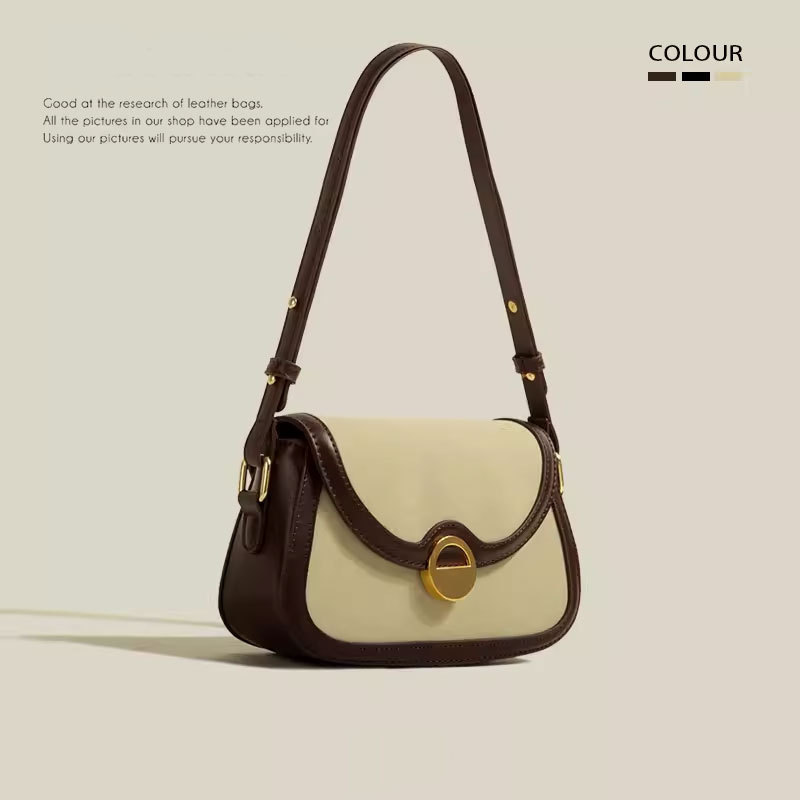Baguette bag for women, high-quality texture, second-hand armpit bag for women, new fashion, contrasting color, single shoulder crossbody bag for women