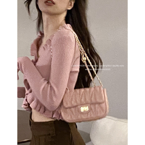 Versatile crossbody bag for women new fashion rhombus chain bag pink shoulder small square bag