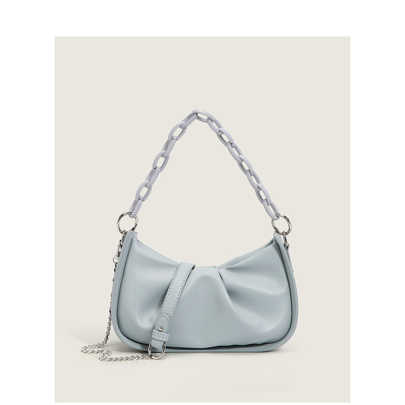 Warwick Leather Pleated Cloud Underarm Bag 2024 New Women's Bag Soft Leather Versatile Thick Chain Shoulder Crossbody Bag