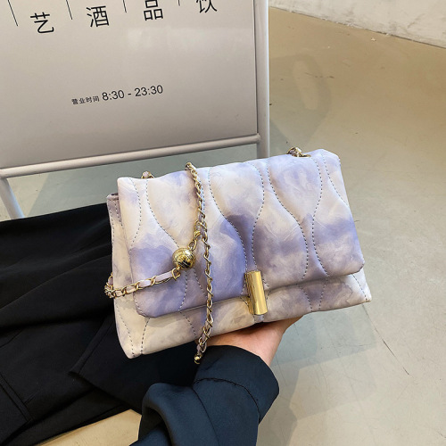 Popular chain bag for women, new style, fashionable embroidery thread shoulder bag, summer style, stylish chain crossbody bag