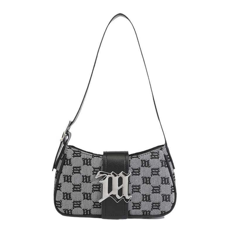 Fashionable Urban Women's Underarm Bag Summer Niche Design Retro Metal Letters Presbyopia Shoulder Handheld Women's Bag