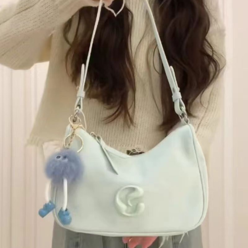 Bags for women 2024 new moon underarm spring and summer new high-end niche retro forest pink handbag one-shoulder commuting