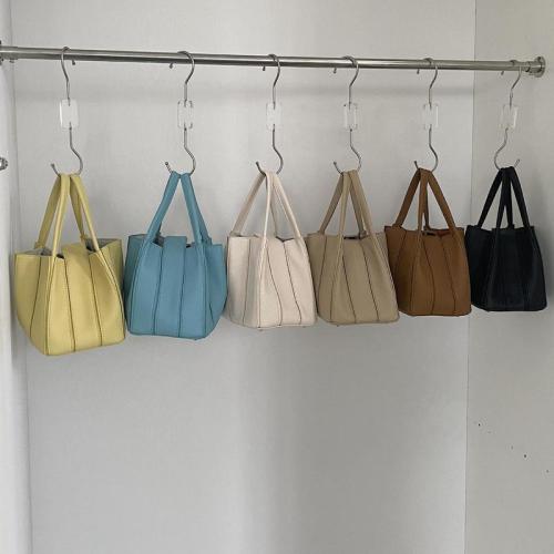 Korean handbag new women's bag fashionable pleated bucket bag soft leather personality mother-in-law bag single shoulder crossbody bag