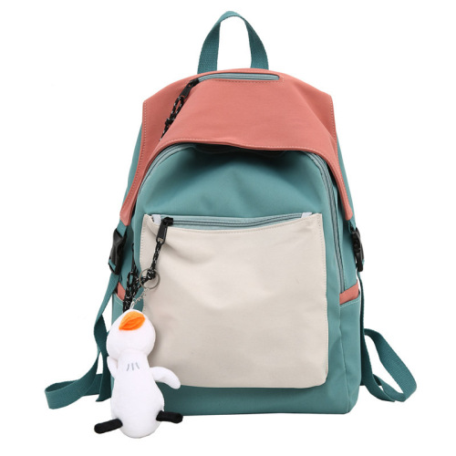 New Simple Contrast Color School Bag Female Korean Version Junior High School High School Elementary School Student Backpack College Style Large Capacity Backpack