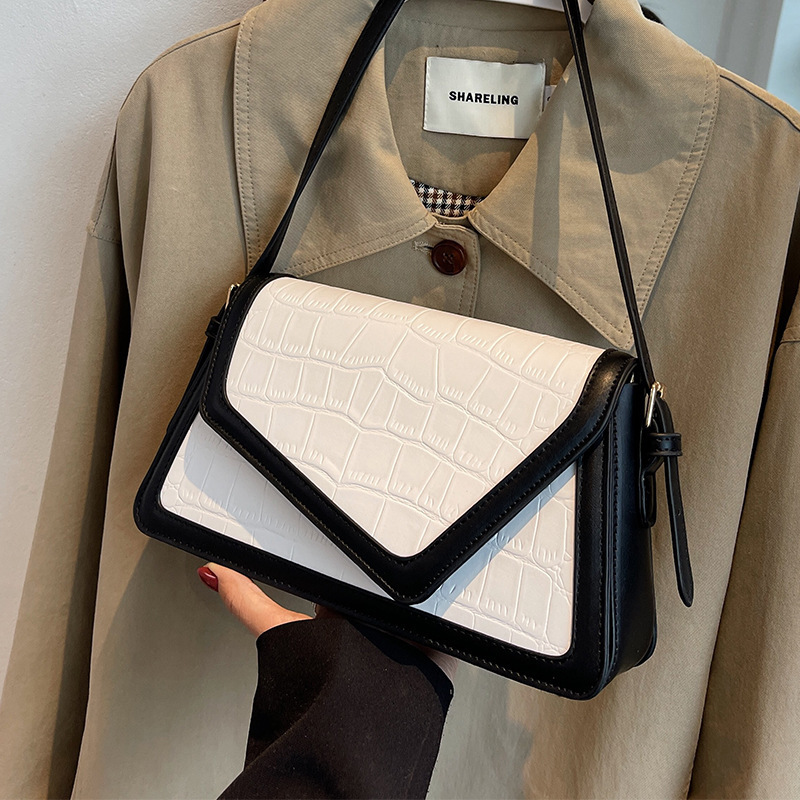 Women's new winter armpit bag, trendy stone pattern small square bag, versatile shoulder bag, high-end crossbody bag