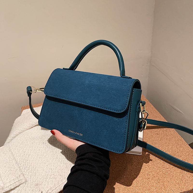 Frosted retro small bag women's ins niche new fashion single shoulder crossbody bag texture handheld small square bag
