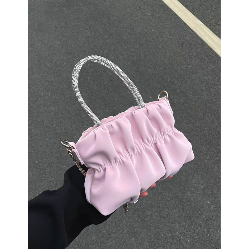 High-end pleated cloud bag for women 2024 new portable shoulder chain bag versatile casual crossbody bag for women