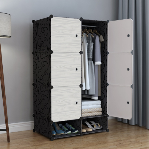 24 years of simple wardrobe assembly pattern wardrobe combination storage plastic fabric steel frame storage simple modern economical