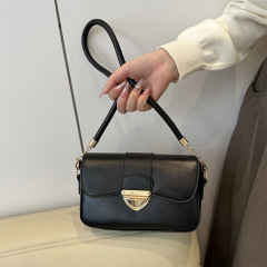 Retro fashion commuter texture lock shoulder bag women's new versatile ins armpit bag small square bag for women
