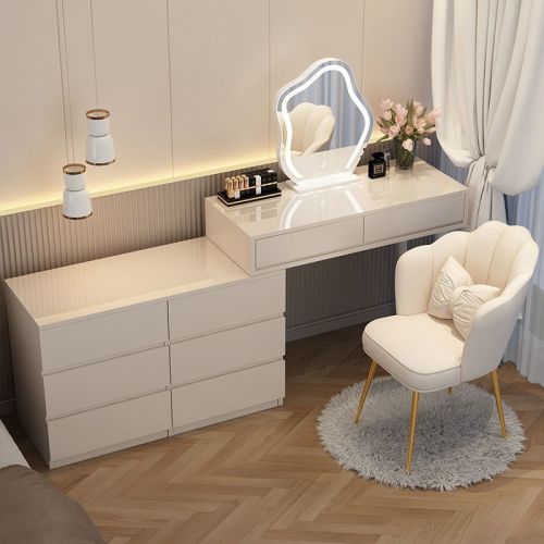 z% cream style dresser modern minimalist storage cabinet bedside table dresser integrated desk retractable dresser table 20