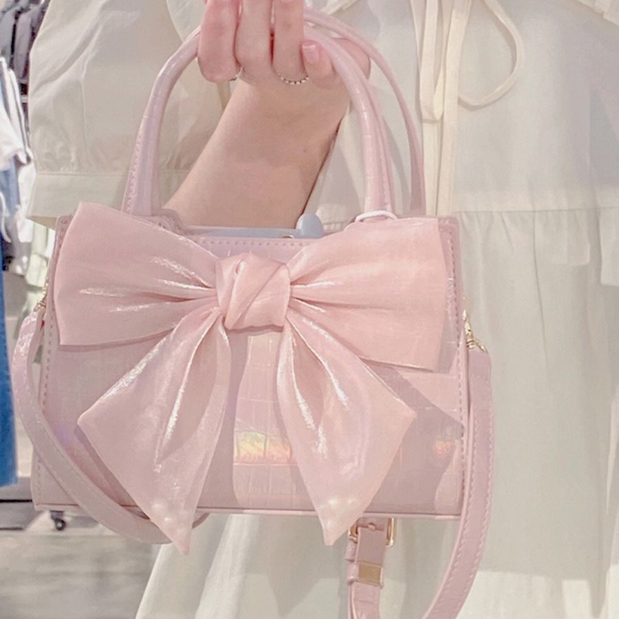 New fashionable and versatile niche design bow bag for women commuting portable shoulder crossbody small square bag trendy
