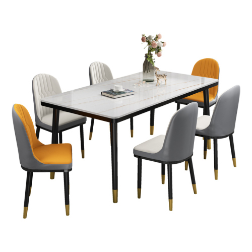 G3YN slate dining table home small apartment modern simple light luxury dining table  long marble dining table and chairs