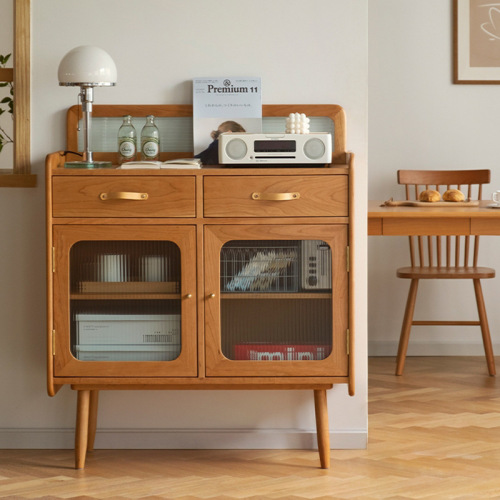 Nordic cherry wood sideboard tea cabinet Japanese style entrance cabinet modern minimalist cabinet kitchen storage cabinet storage cabinet