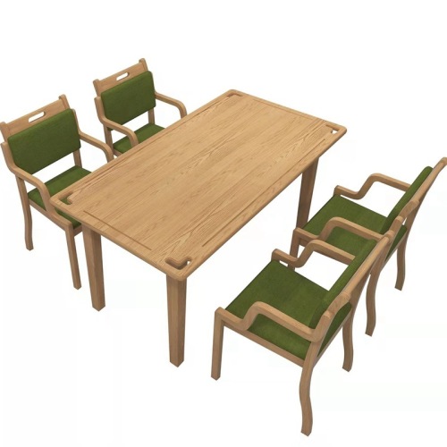 Aging-friendly dining tables and chairs, nursing home solid wood furniture, nursing homes, medical and health care institutions, tables and chairs for the elderly can be ordered